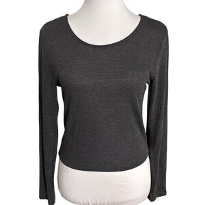 Living Doll Charcoal Long Sleeve Top